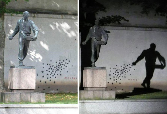 Shadow Street Art Kaunas Lthuania