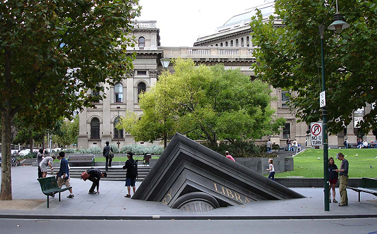 17. Sinking Building Outside State Library Melbourne Australia