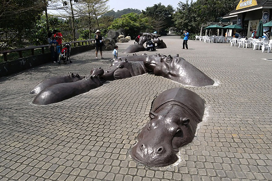 Hippo Sculptures Taipei Taiwan