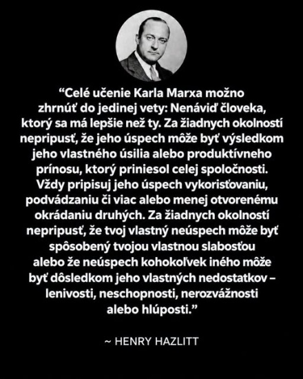 zhrnutie Marxa Hazlittom