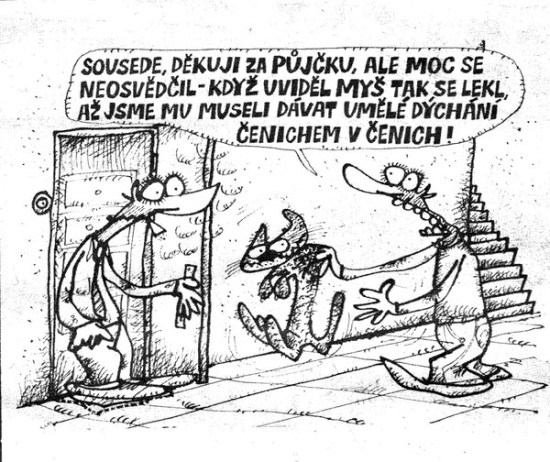 Vycital sousededek
